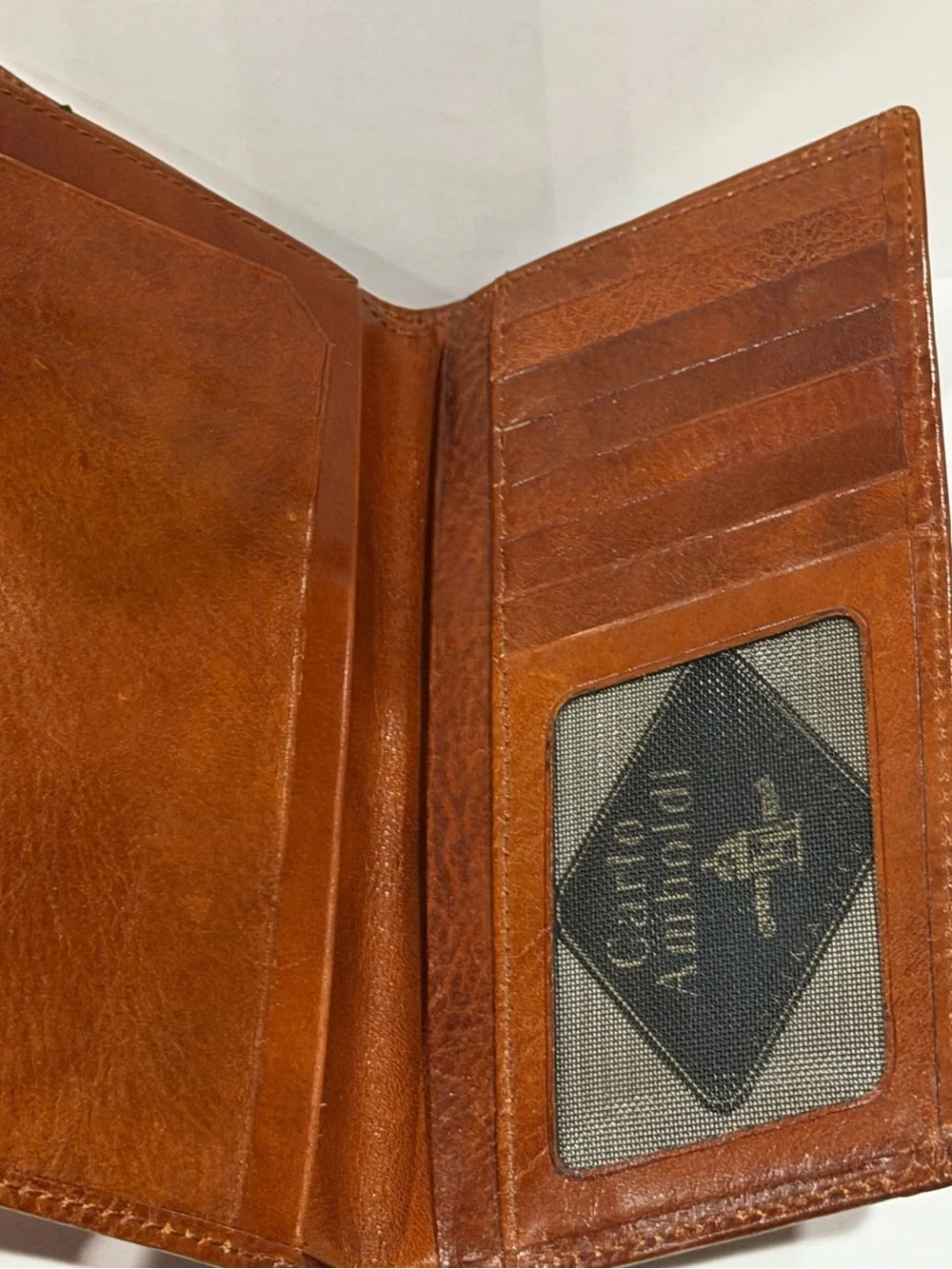 Premium vintage Carlo Amboldi wallet. Vegetable tanned. Full grain leather.